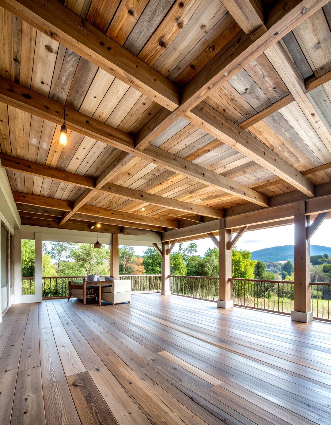 Rustic Reclaimed Barn Wood Design - 25 Porch Ceiling Ideas
