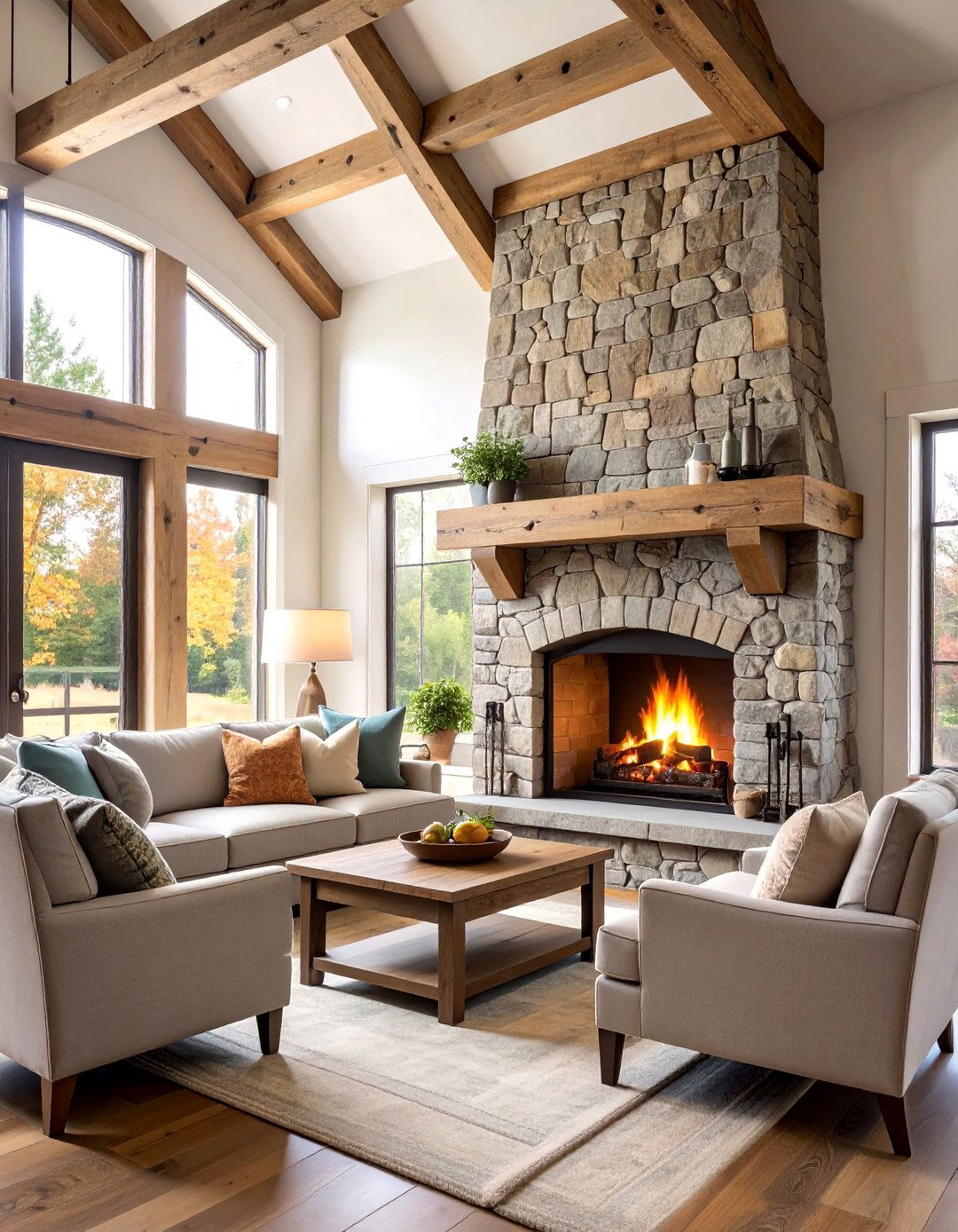 Rustic Reclaimed Barn Wood Mantel with Hand Hewn Character - 25 Wood Mantel Ideas