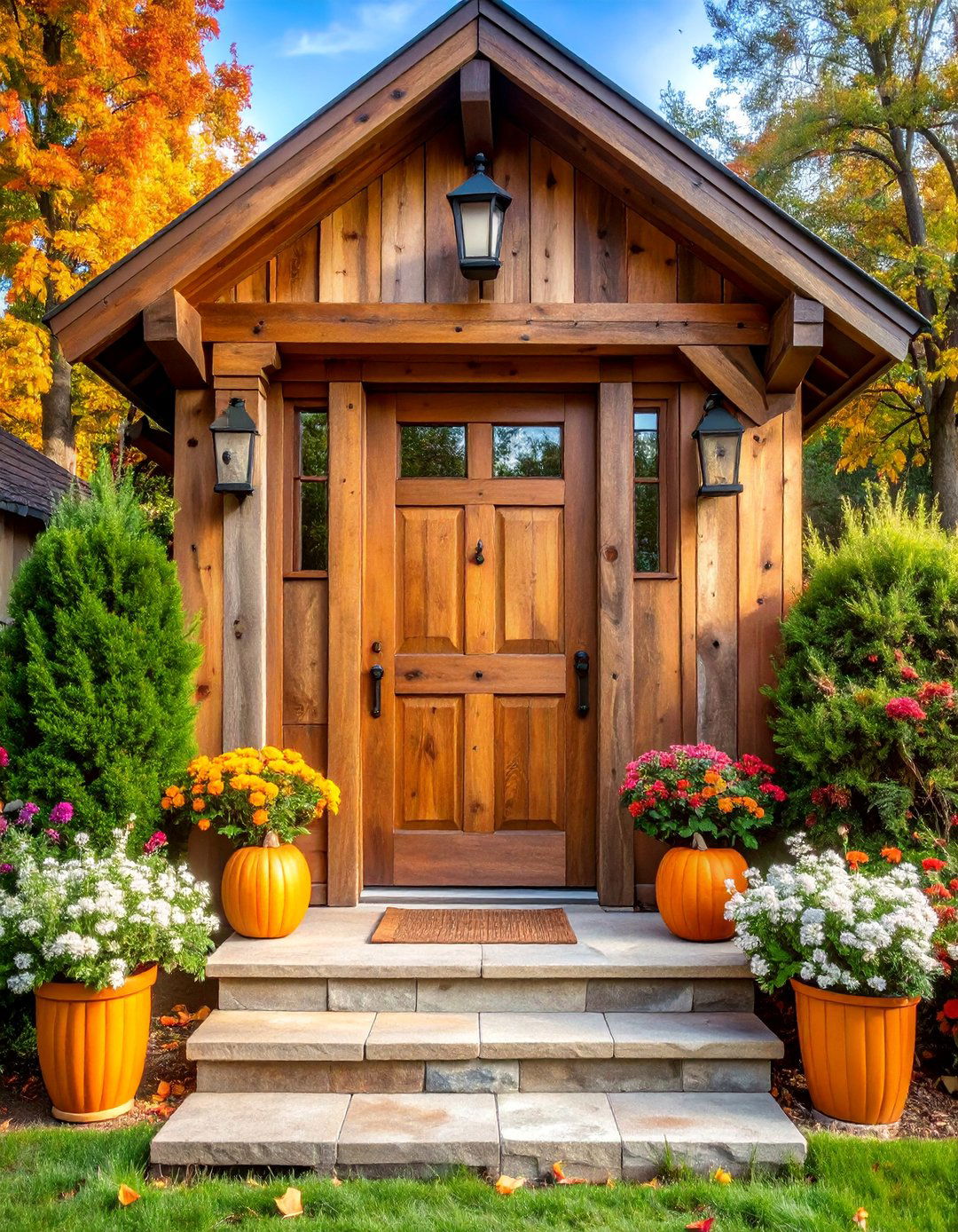Rustic Reclaimed Wood Door Trim with Natural Character - 25 Exterior Door Trim Ideas