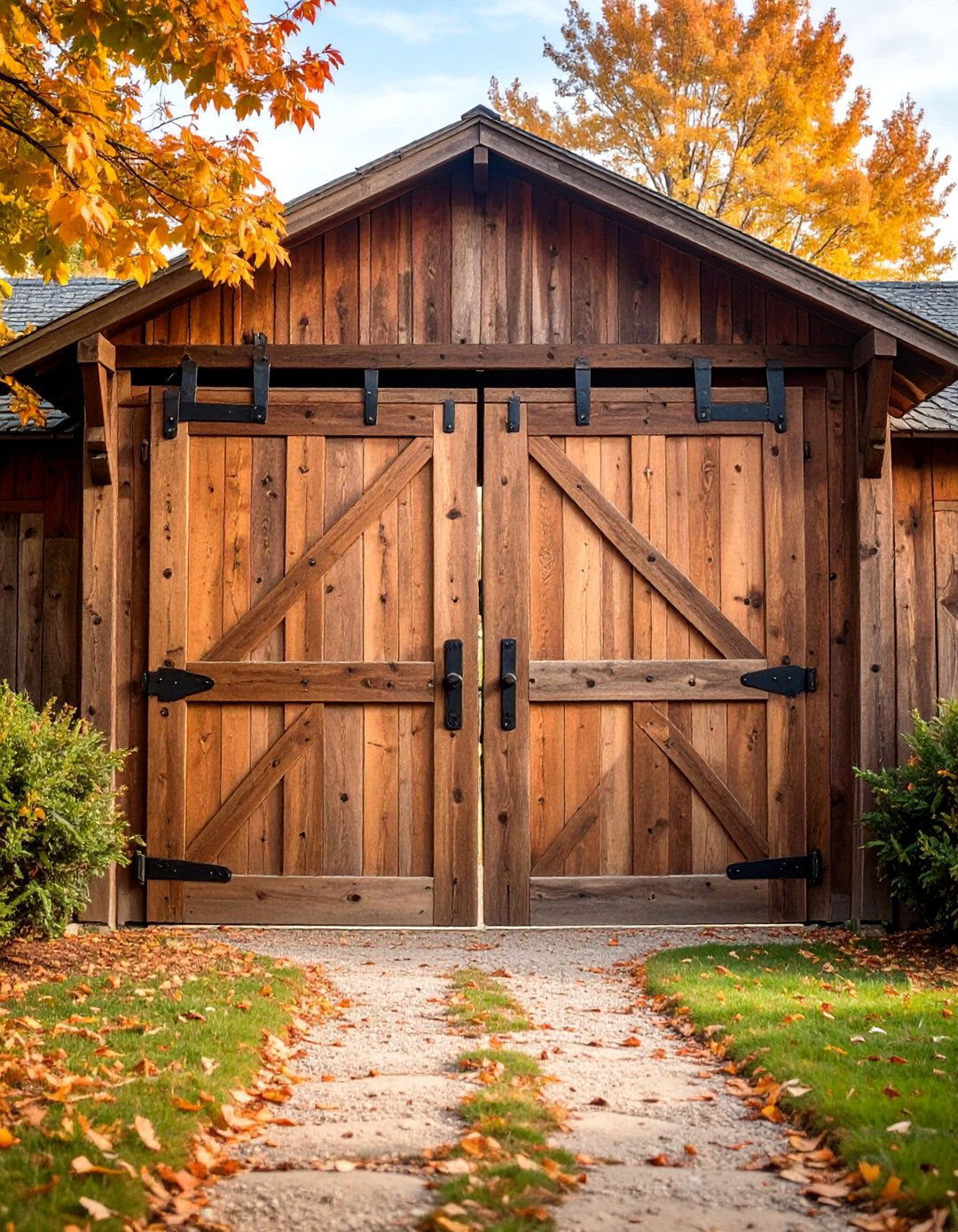 Rustic Reclaimed Wood Double Doors - 25 Double Front Door Ideas