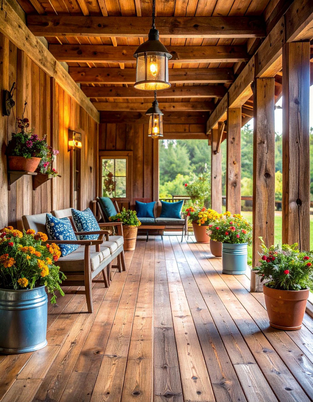 Rustic Reclaimed Wood Sanctuary - 25 Barndominium Front Porch Ideas