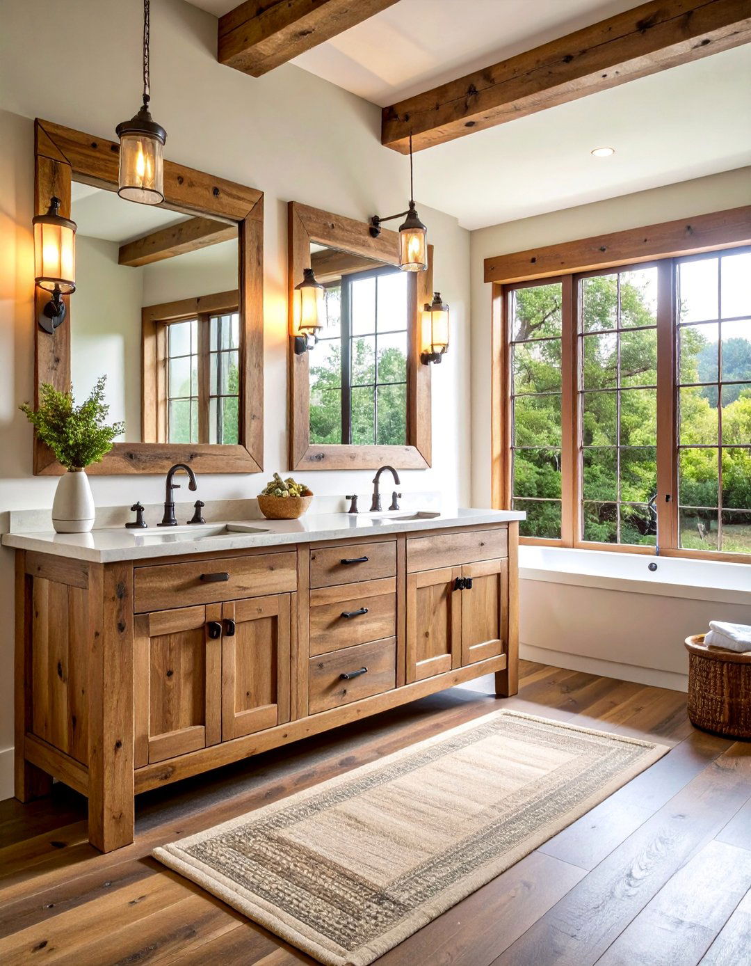 Rustic Reclaimed Wood Vanity Cabinet - 25 Bathroom Cabinet Ideas