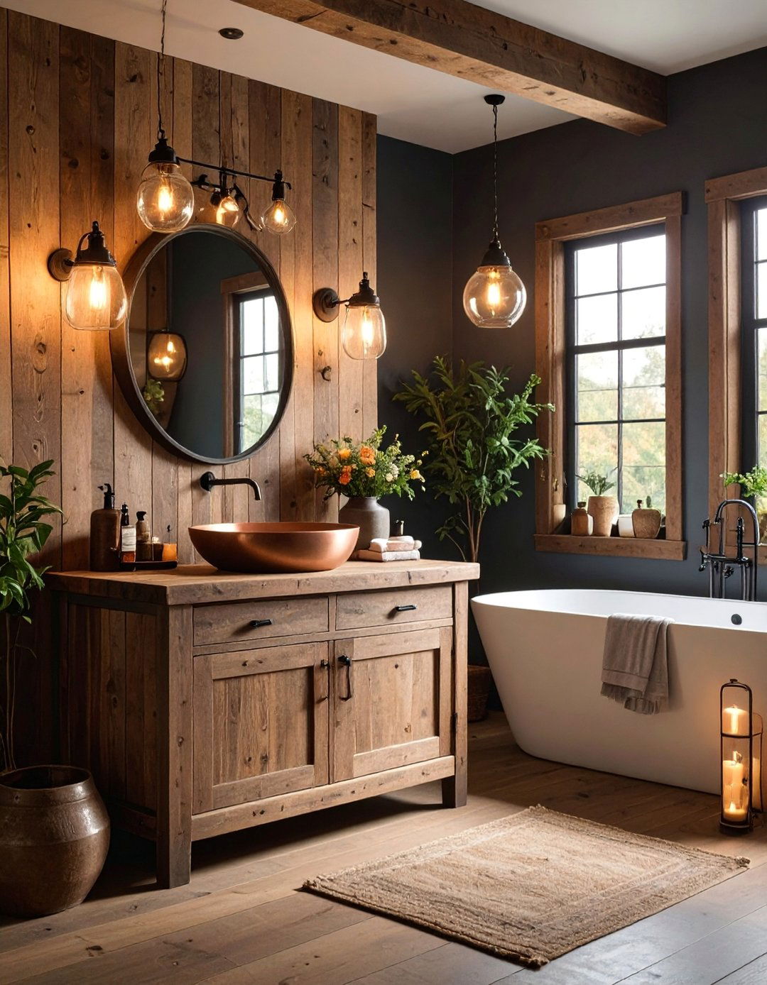 Rustic Reclaimed Wood with Iron Details - 25 Powder Room Ideas