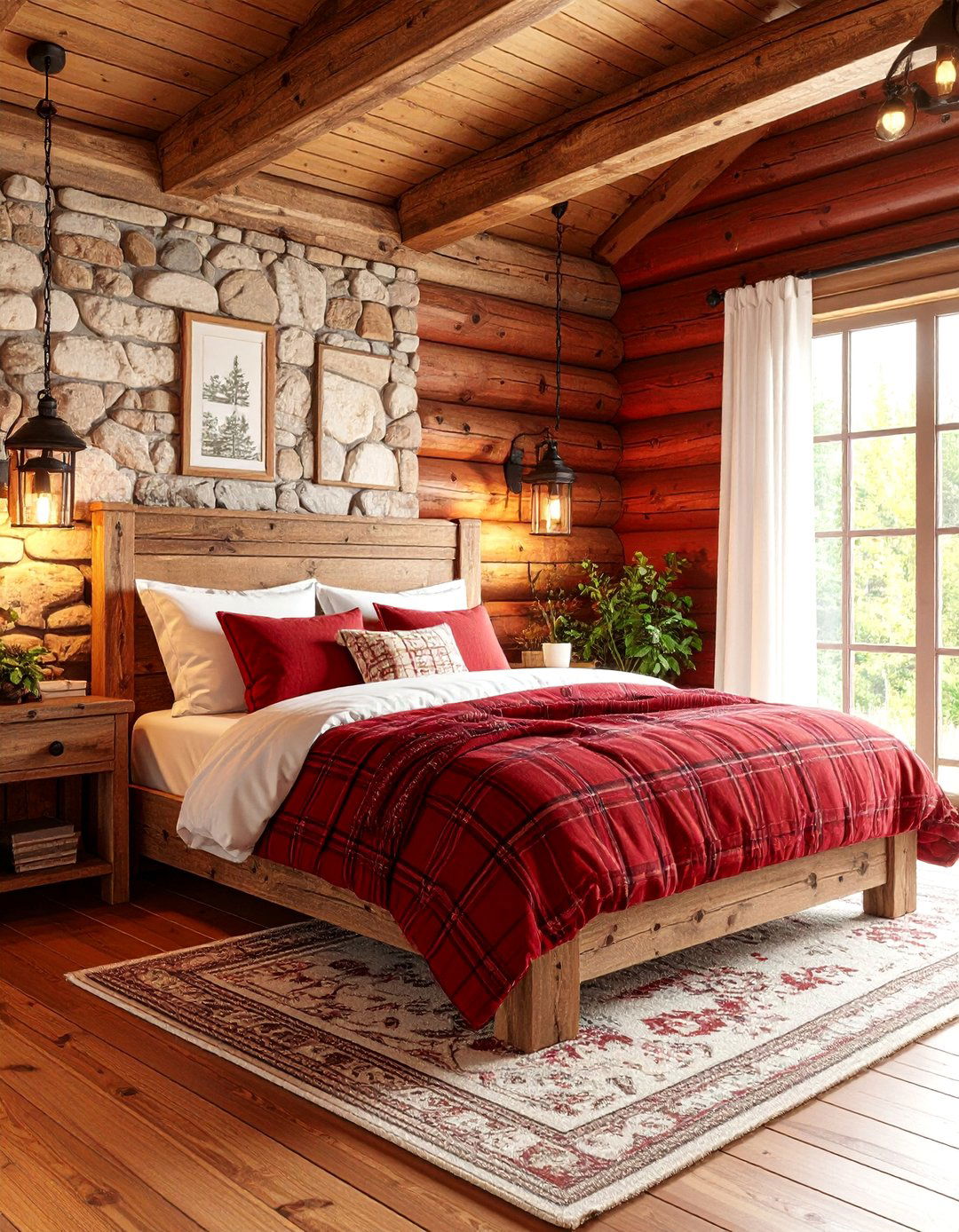 Rustic Red Cabin Bedroom Theme - 25 Red Bedroom Ideas