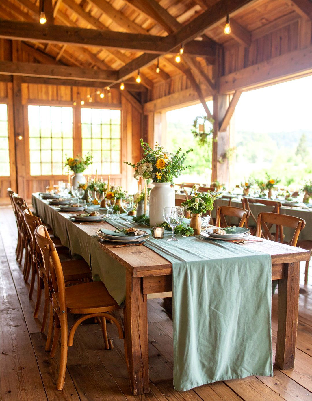 Rustic Sage Green Barn Wedding with Wood Accents - 25 Sage Green Wedding Ideas