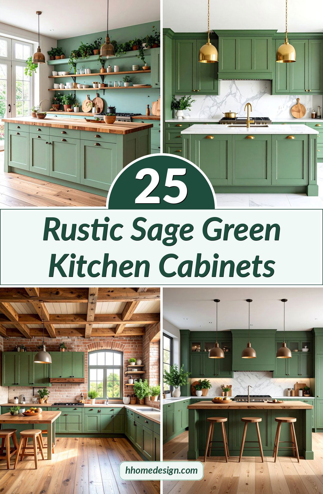 25 Rustic Sage Green Kitchen Cabinets