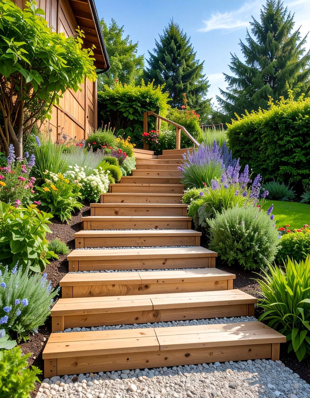Rustic Sleeper Garden Steps and Staircases - 25 Garden Sleeper Ideas