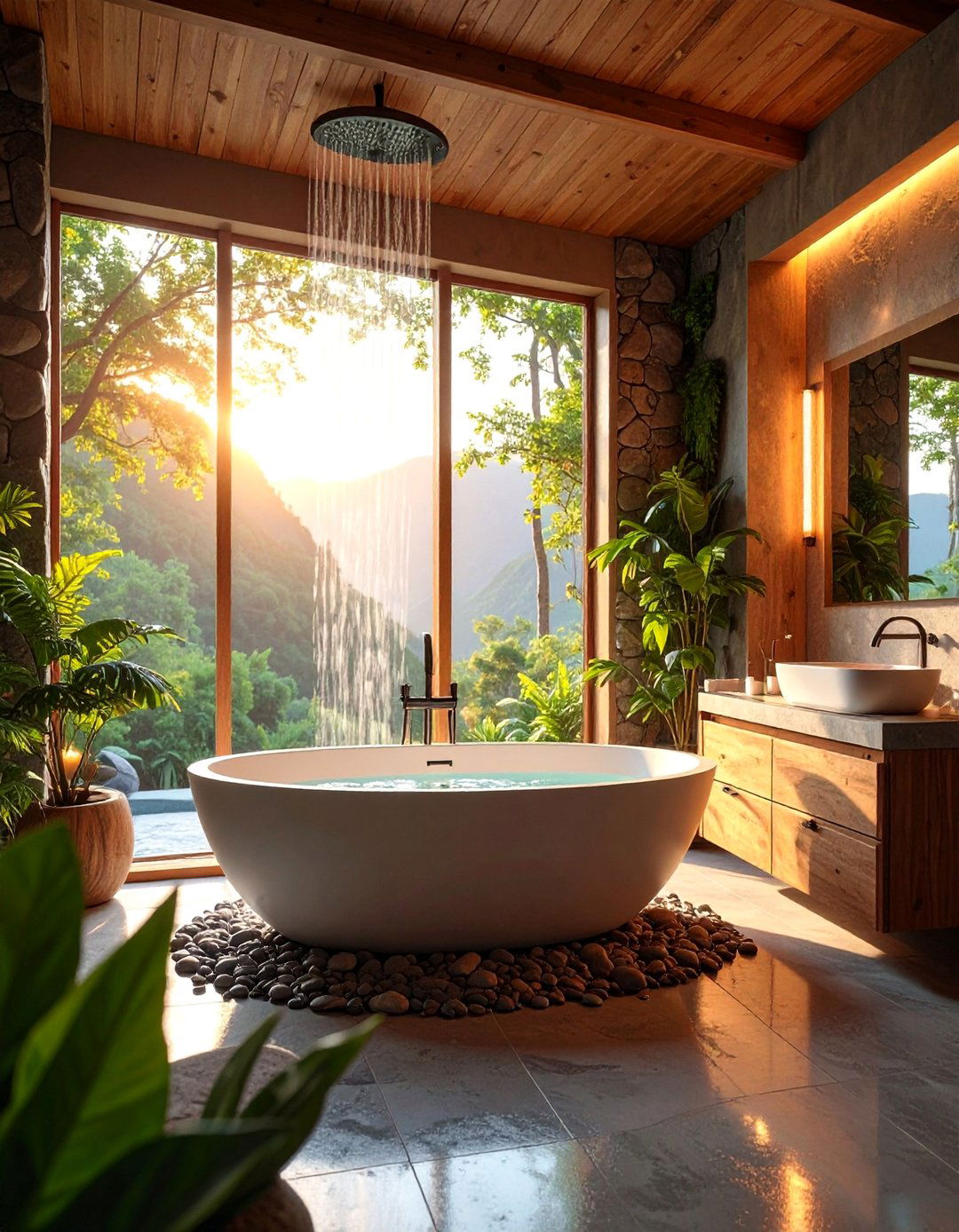 Rustic Spa Bathroom Retreat - 25 Rustic Barndominium Interior Design Ideas