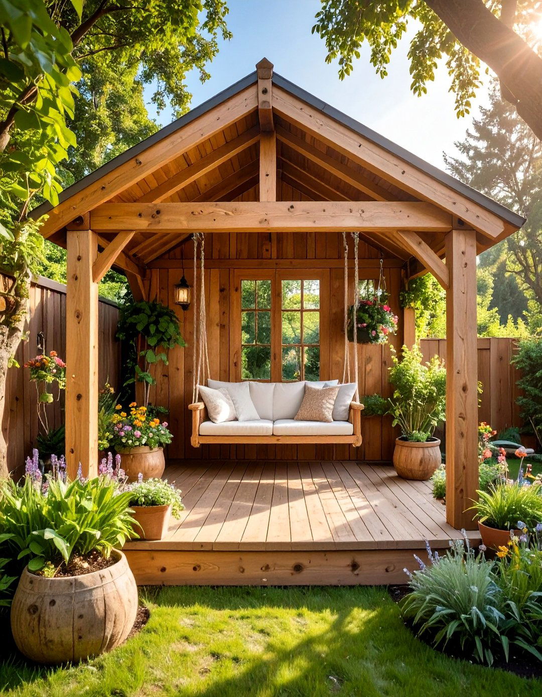 Rustic Timber Enclosed Garden Hideaway - 25 Enclosed Garden Ideas