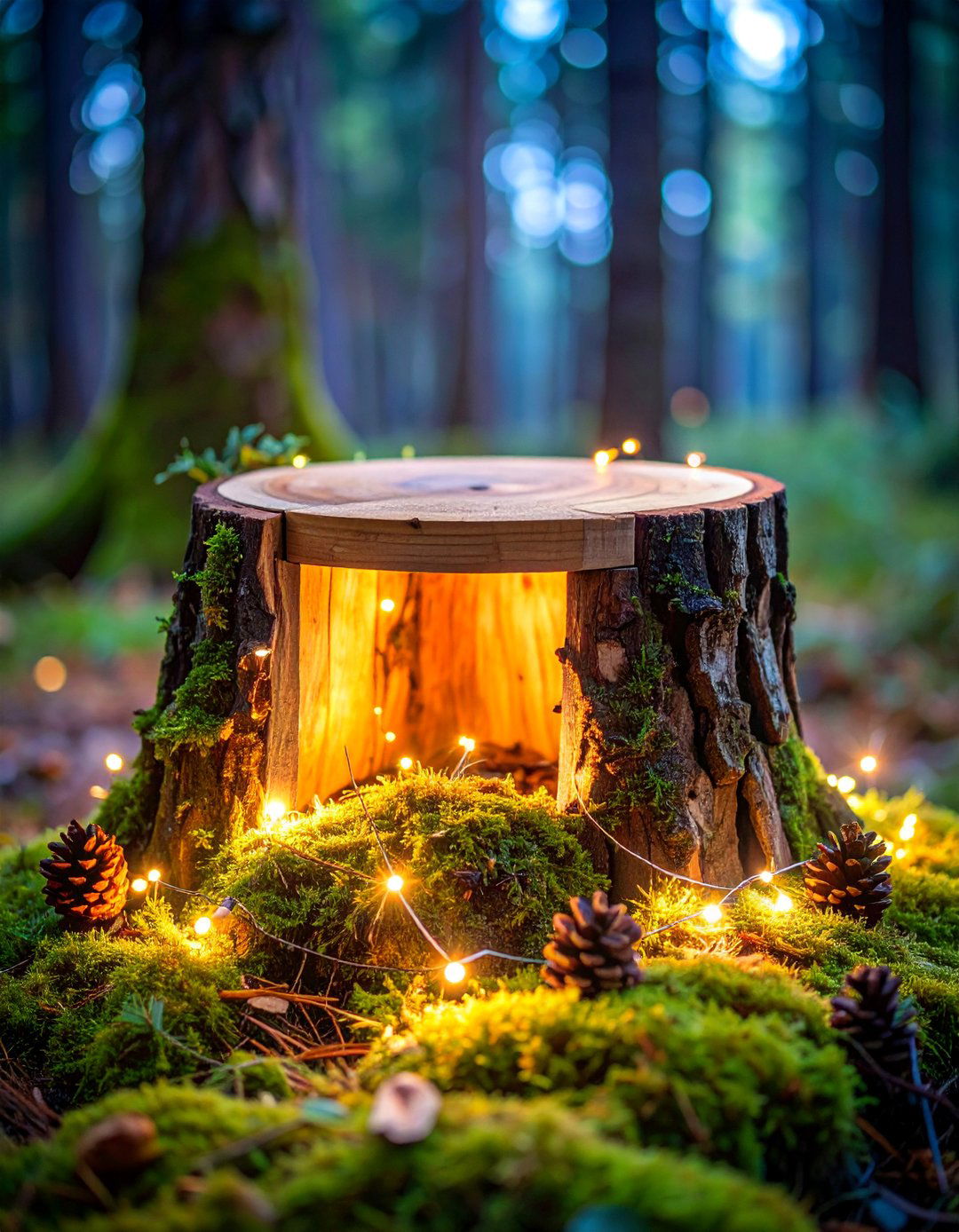 Rustic Tree Stump Wedding Card Box Feature - 25 Wedding Card Box Ideas