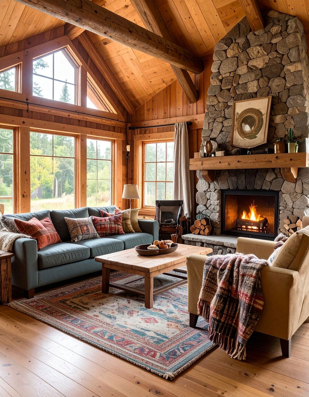 Rustic Vintage Cabin Living Space - 25 Vintage Decor Ideas