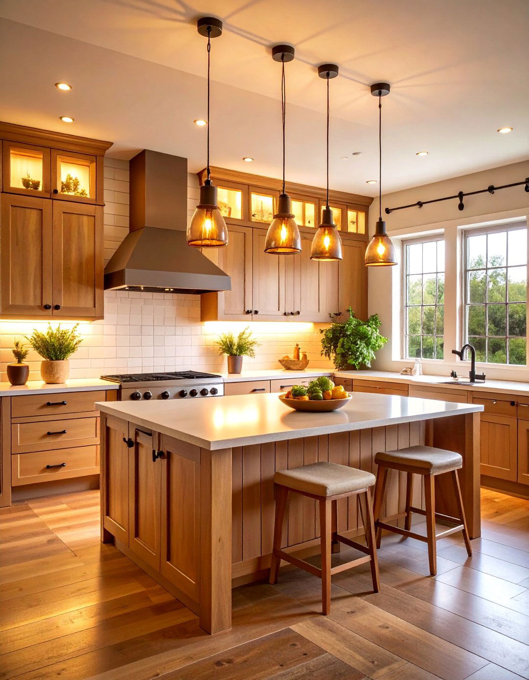 Rustic Warm Amber Cabinet Accent Lighting - 25 Cabinet Lighting Ideas