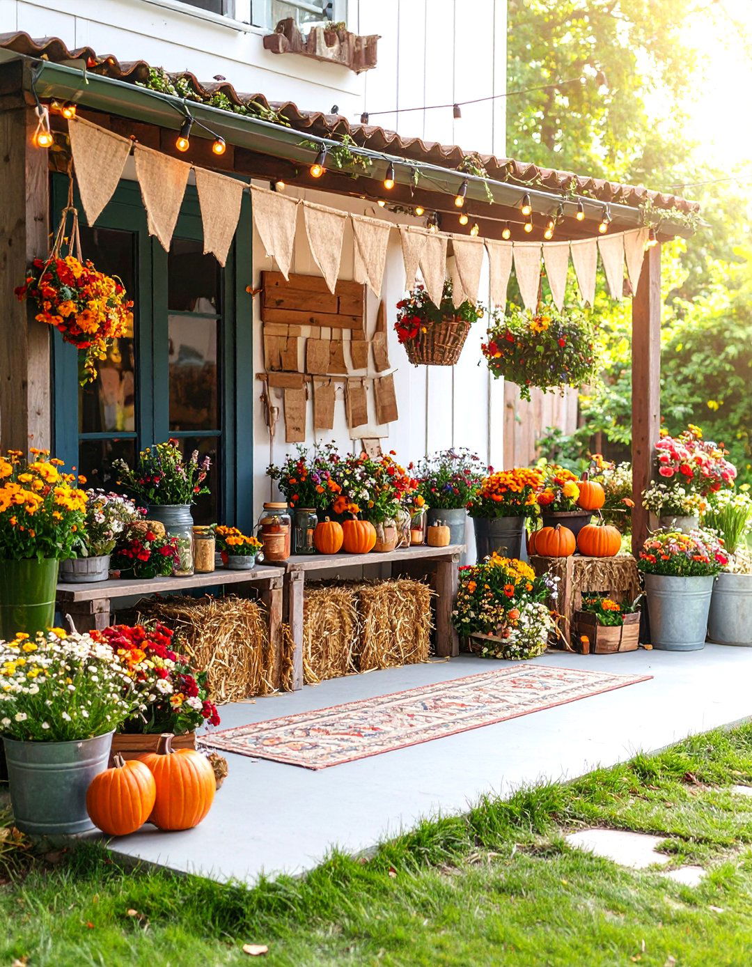 Rustic Welcome Banner Display with Natural Elements - 25 Housewarming Decoration Ideas