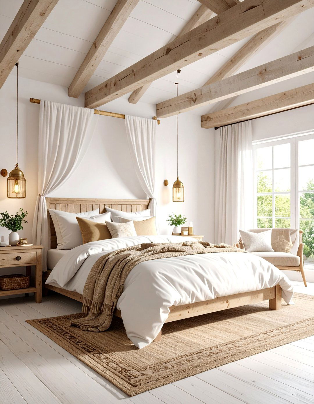 Rustic White and Gold Bedroom - 25 White and Gold Bedroom Ideas