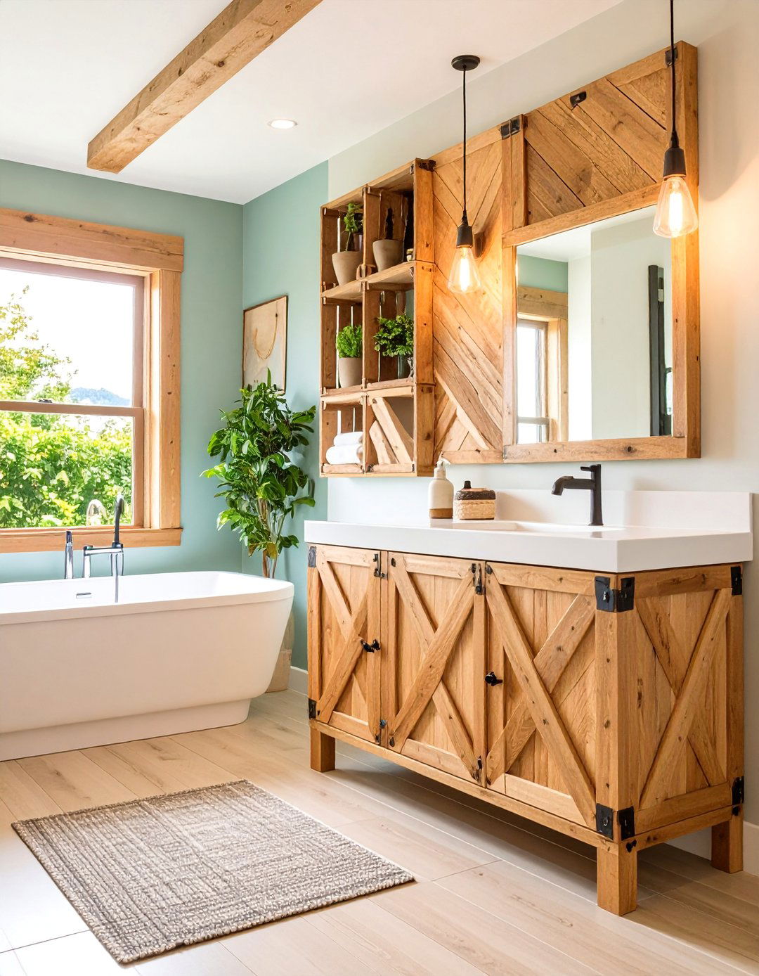 Rustic Wine Crate Wall Mount Display - 25 Toilet Paper Storage Ideas