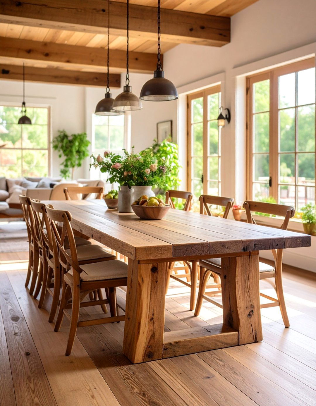Rustic Wood Banquette with Live Edge Details - 25 Banquette Seating Ideas