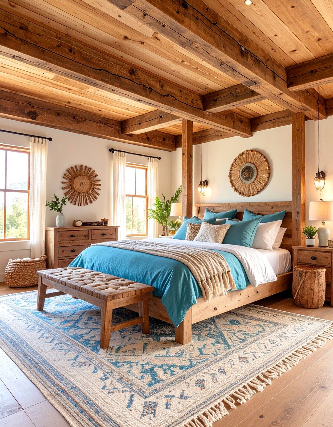 Rustic Wood Beam Bedroom - 25 Western Bedroom Ideas