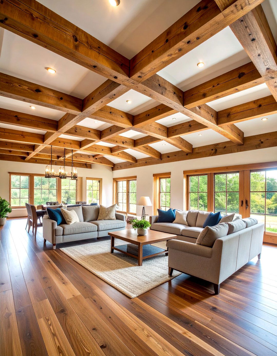 Rustic Wood Beam Ceiling Treatment - 25 Ceiling Trim Ideas