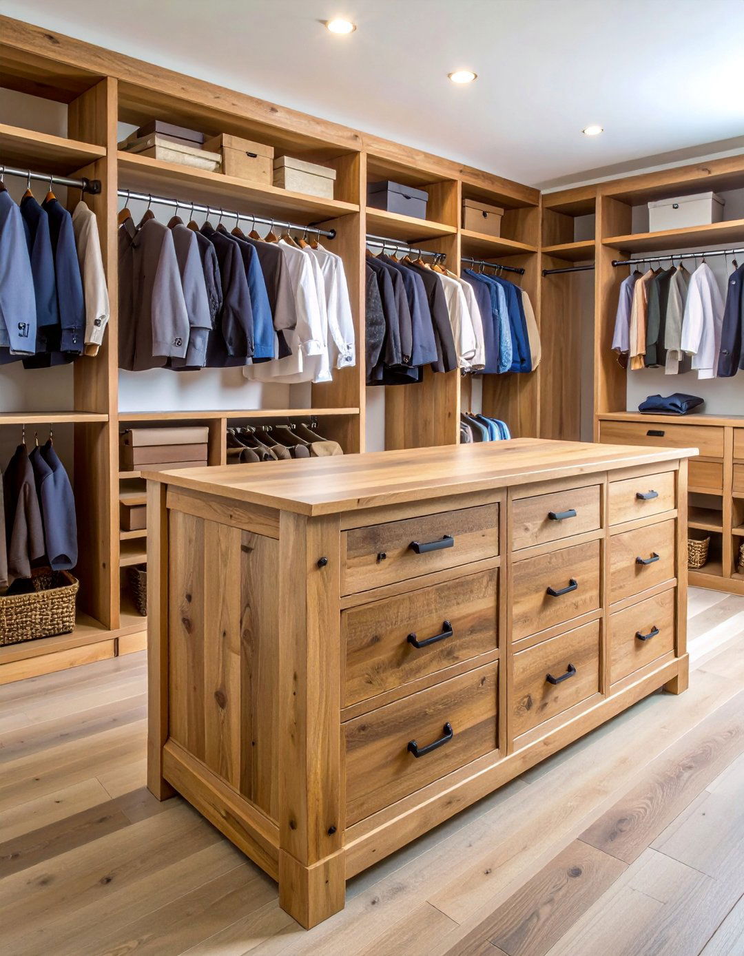 Rustic Wood Closet Island with Storage - 25 Closet Island Ideas