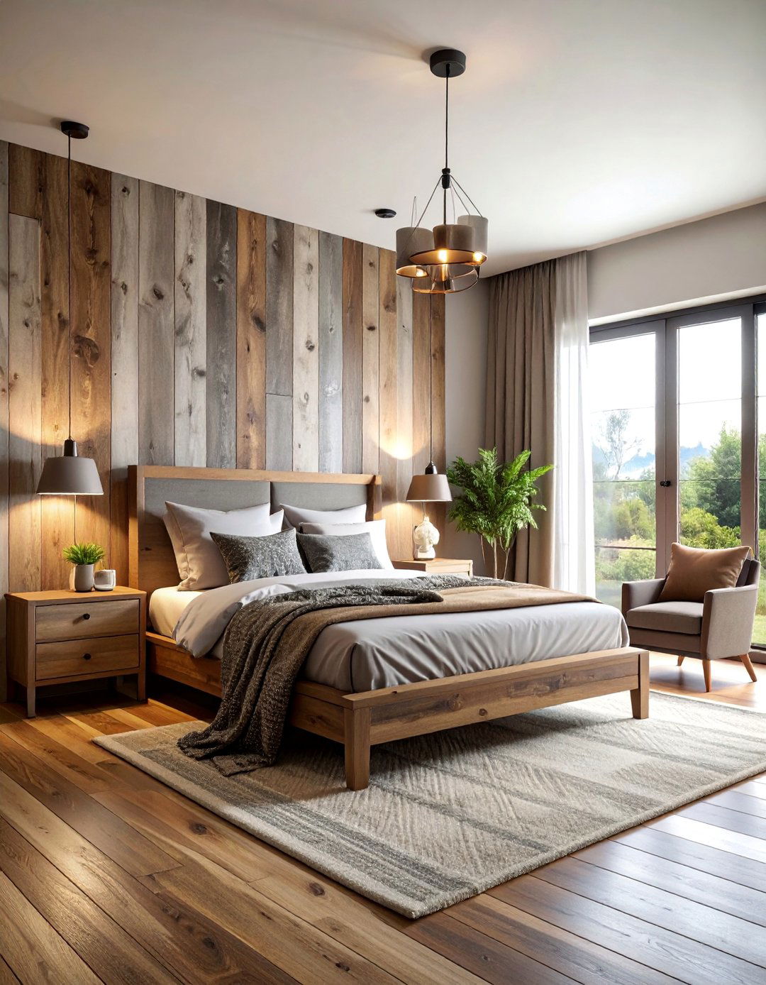 Rustic Wood Plank Effect - 25 Bedroom Wallpaper Ideas