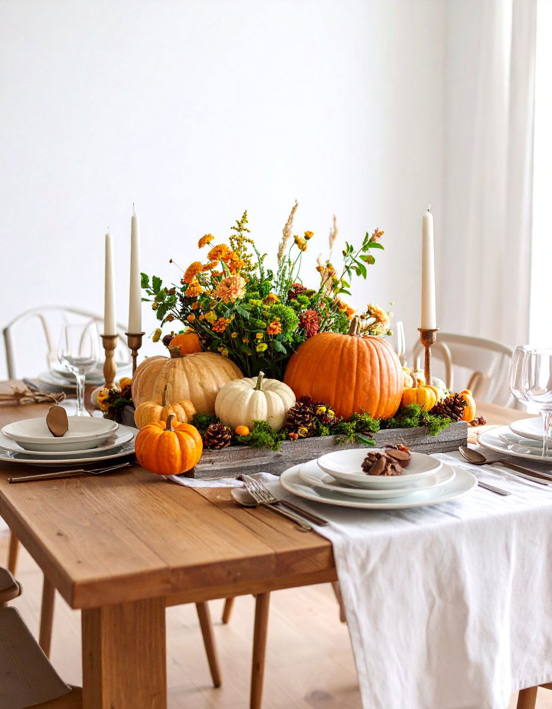 Rustic Woodland Harvest Centerpiece - 25 Thanksgiving Centerpiece Ideas