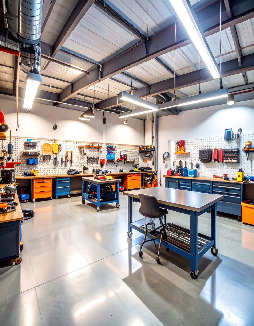 Rustic Workshop Garage with Integrated Workbench - 25 Rustic Garage Ideas