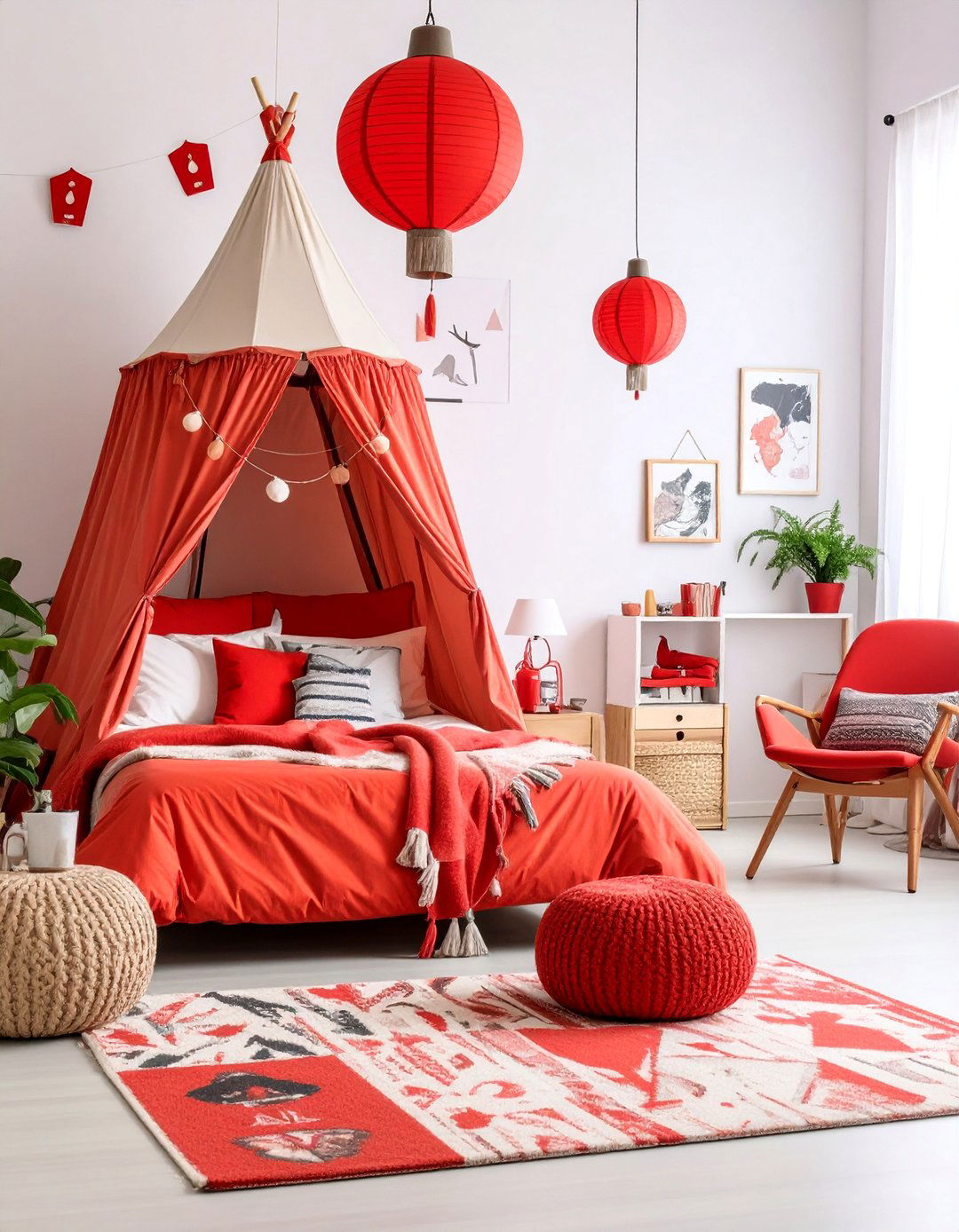 Safari Adventure Camp with Red Expedition Elements - 25 Red Boy Room Ideas