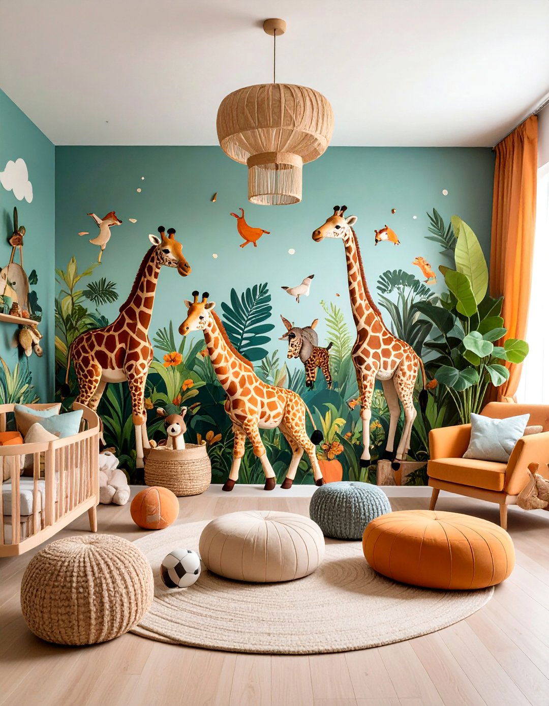 Safari Animals Playing Sports Nursery - 25 Sports Nursery Ideas