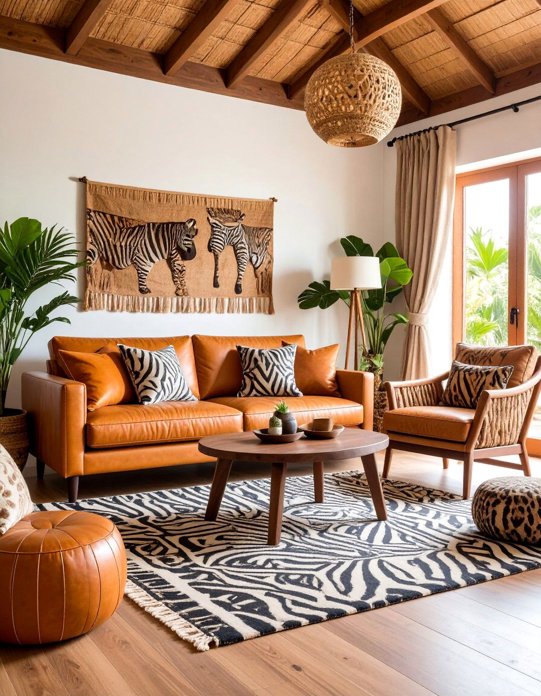 Safari Lodge Living Room with African Inspired Decor - 25 Ralph Lauren Living Room Ideas