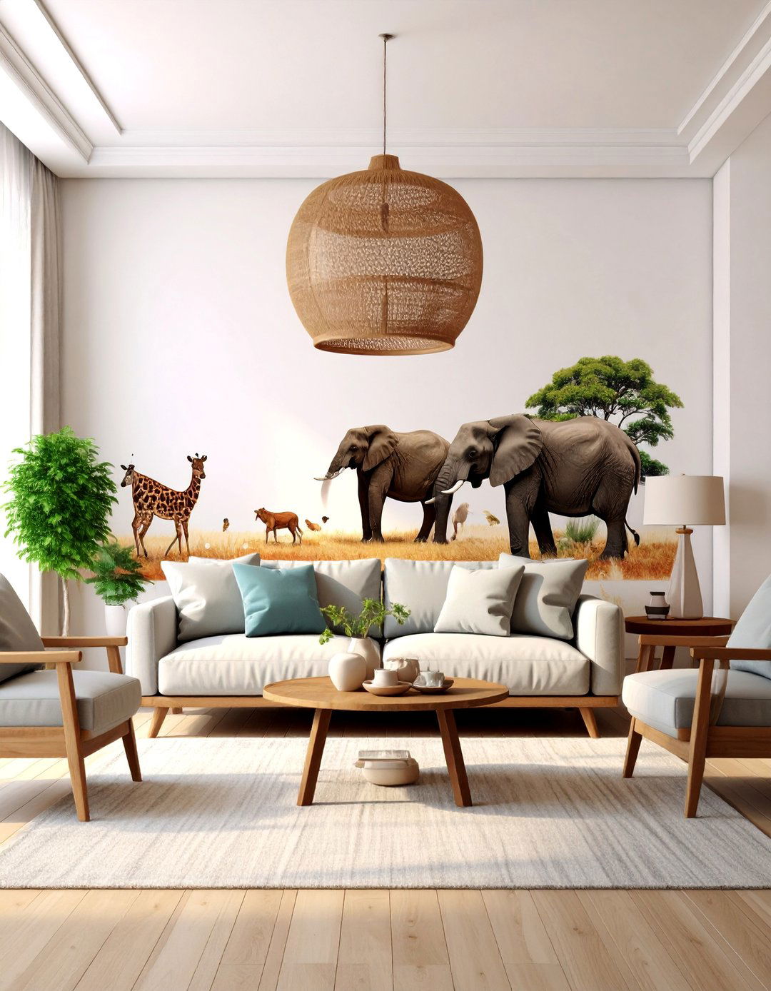 Safari Wildlife Wall Mural with African Animals - 25 Wall Mural Ideas