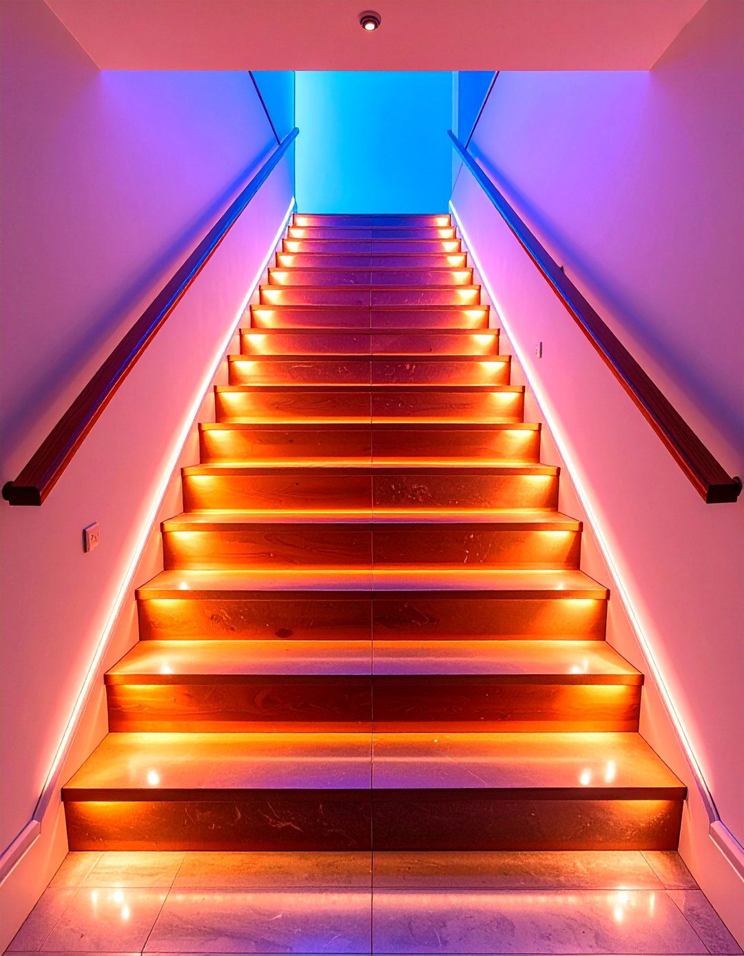 Safety Focused Staircase Lighting with Emergency Features - 25 Staircase Lighting Ideas