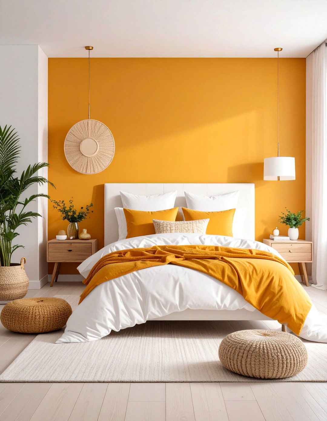Saffron and White Bedroom Retreat - 25 Warm Color Palettes for Every Room in the House