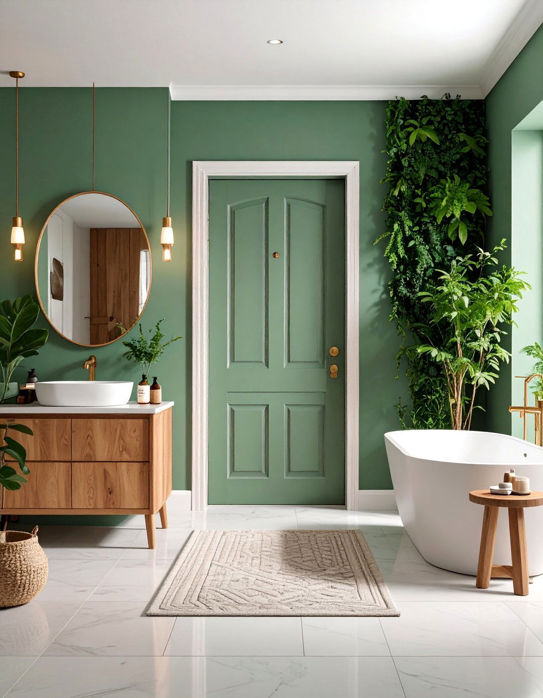 Sage Gray Interior Door with Natural Sophistication - 25 Interior Door Color Ideas