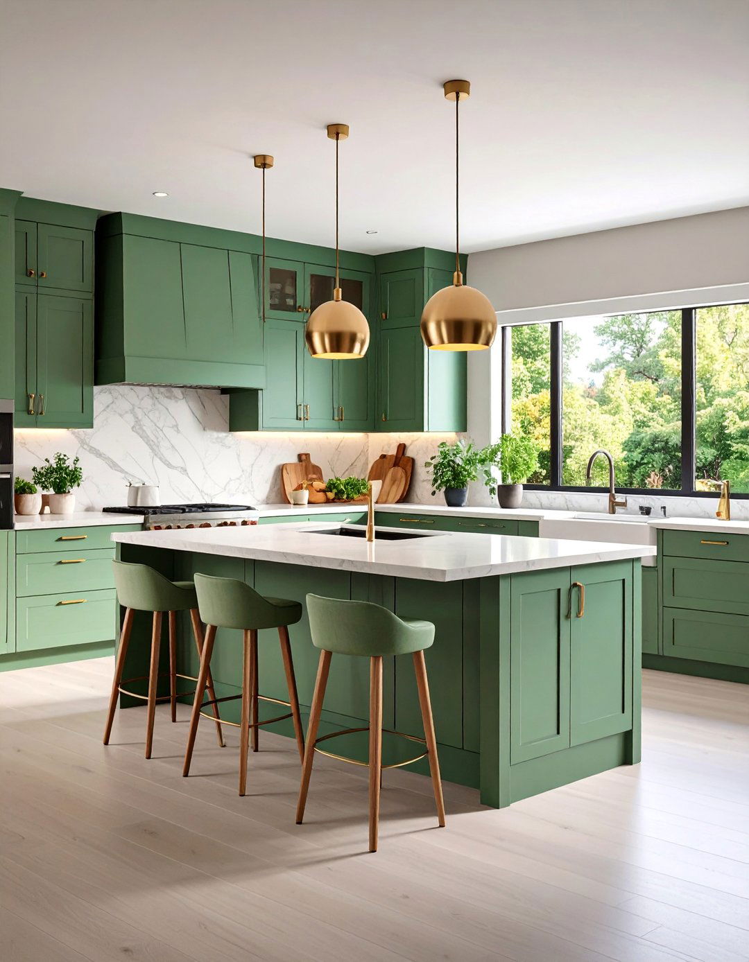 Sage Green Bar Island with Extended Seating - 25 Sage Green Kitchen Island Ideas