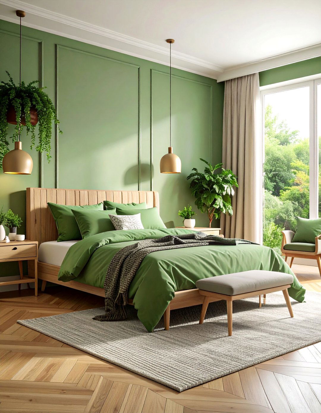 Sage Green Bedroom with White Furniture - 25 Sage Green Bedroom Ideas
