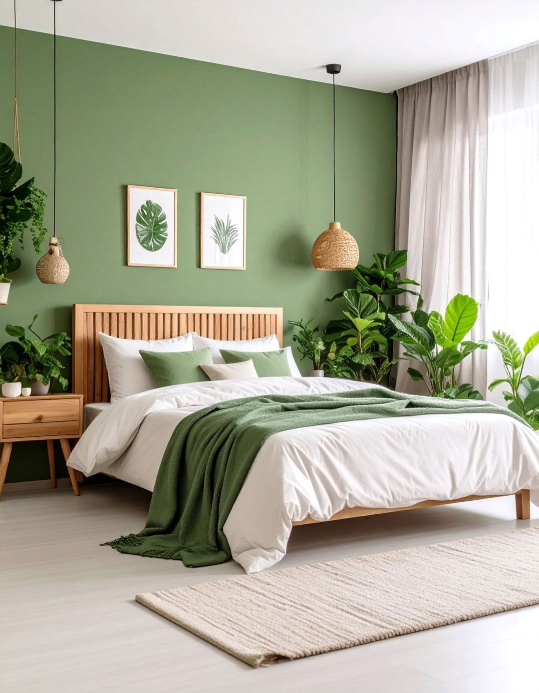 Sage Green Botanical Bedroom Oasis - 25 Clean Girl Room Ideas