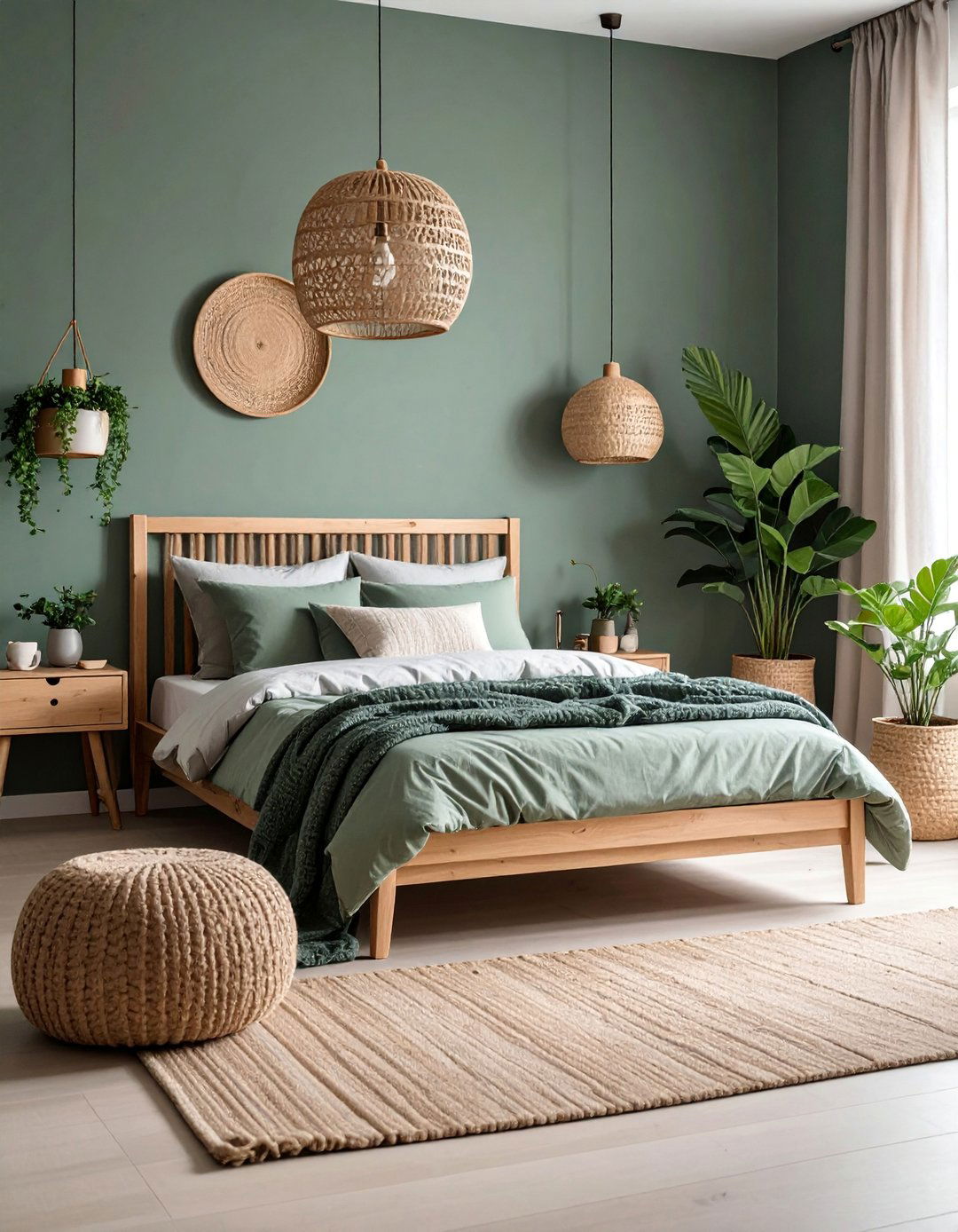 Sage Green Boys Room with Natural Wood Elements - 25 Boys Room Paint Ideas