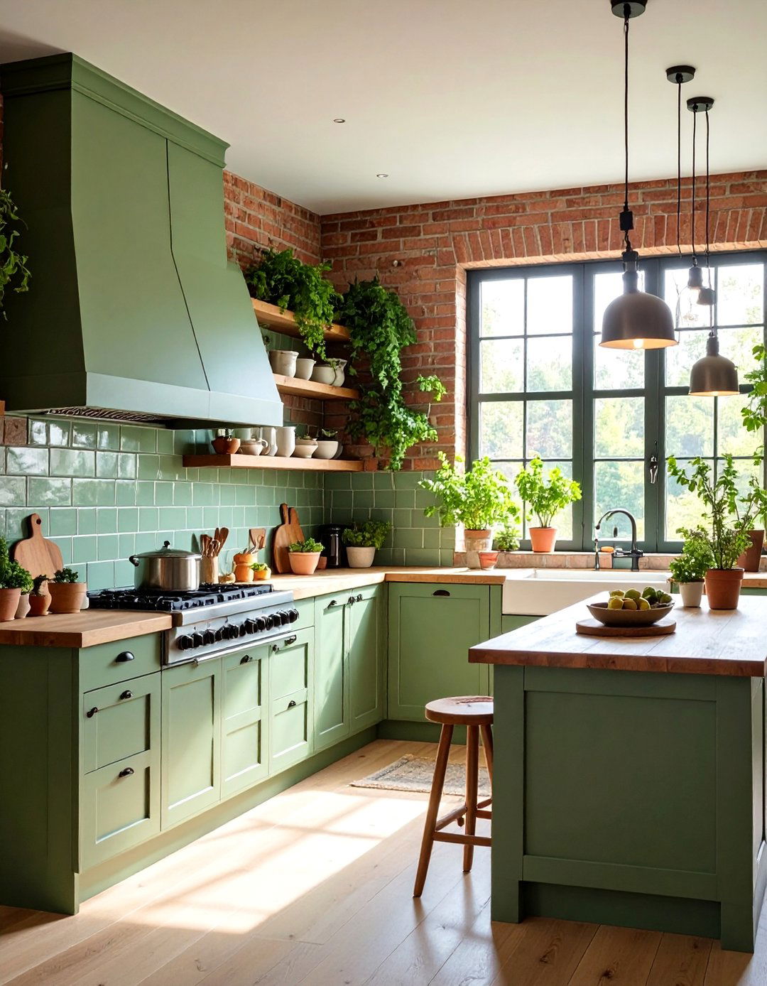 Sage Green Ceramic Subway Tile - 25 Kitchen Backsplash Ideas