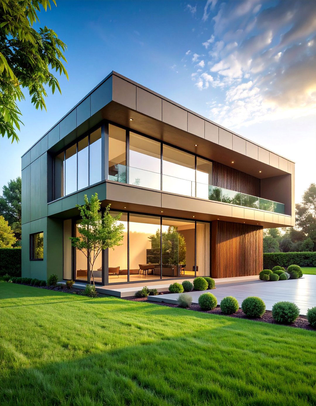 Sage Green Contemporary with Brown Metal Accents - 25 Sage Green House With Brown Trim Ideas