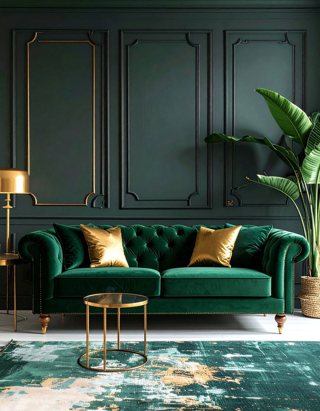 Sage Green Couch with High Contrast Drama - 25 sage green couch living room ideas