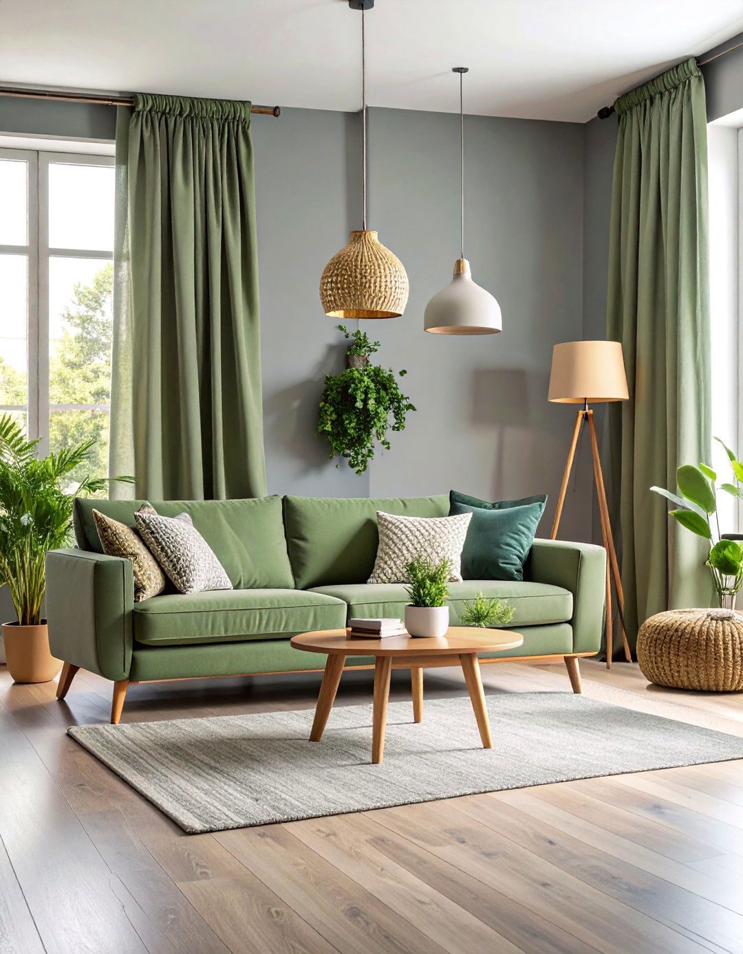 Sage Green Curtains with Gray Walls - 25 What Color Curtains Go With Gray Walls