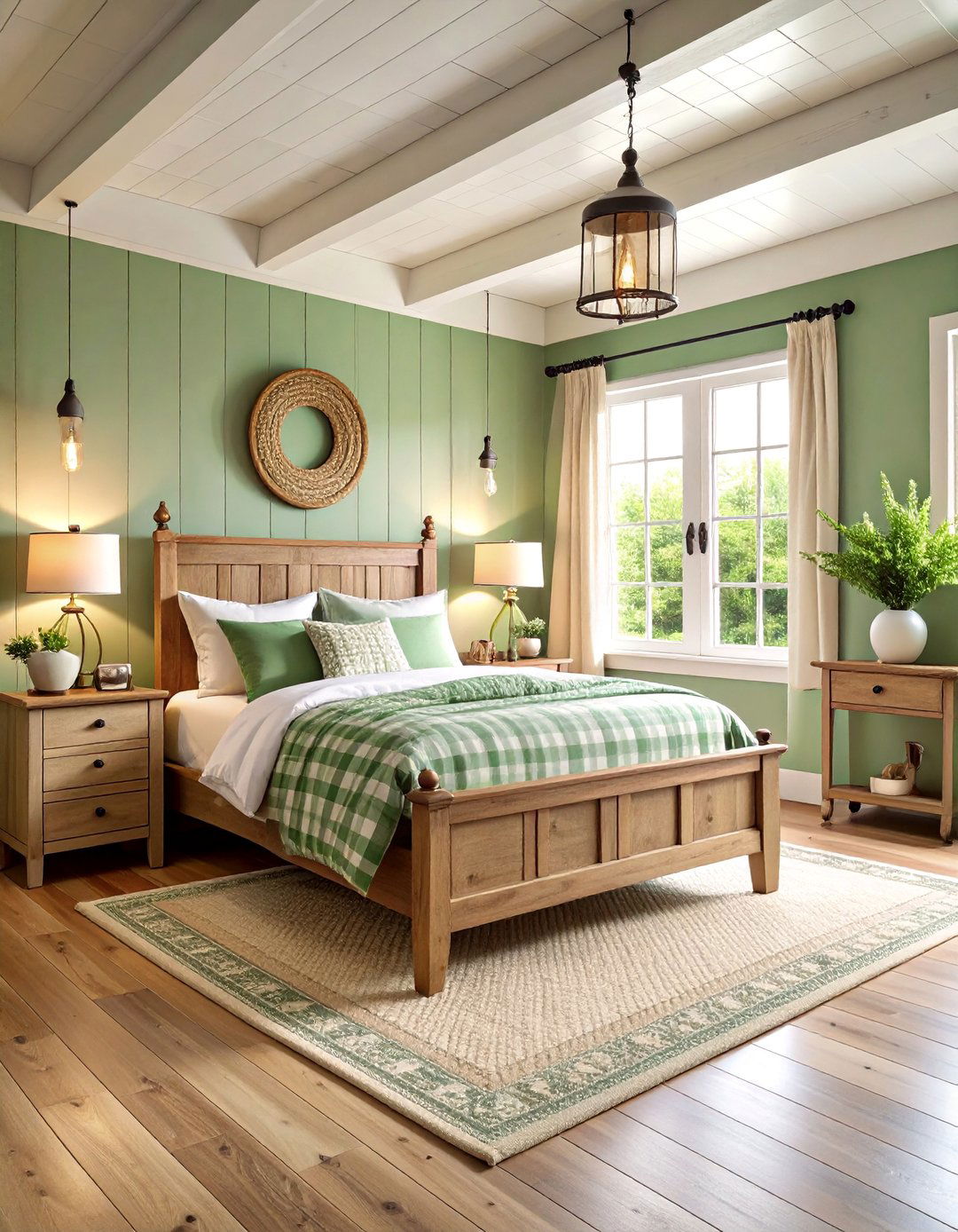 Sage Green Farmhouse Chic - 25 blue and green bedroom ideas