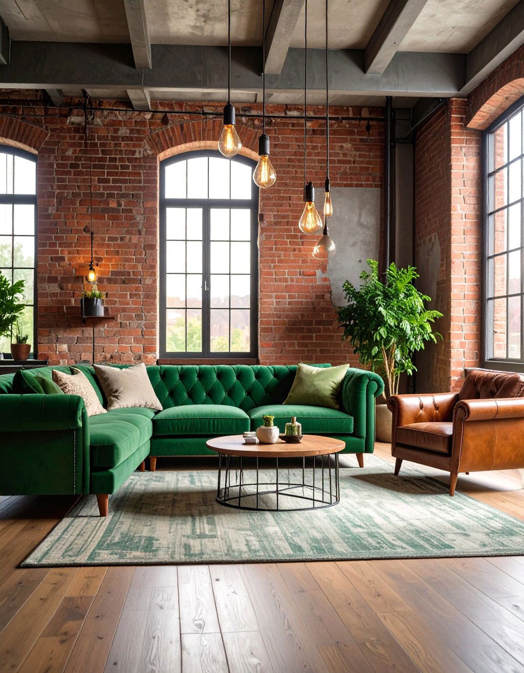 Sage Green Industrial Loft Living Room - 25 Sage Green Living Room Ideas