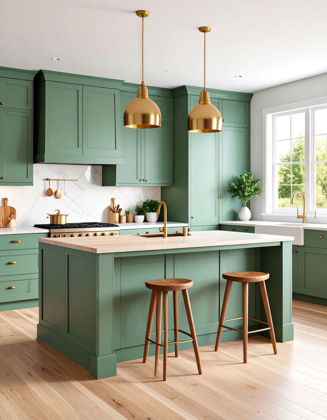 Sage Green Kitchen Island Natural Serenity - 25 Kitchen Island Color Ideas