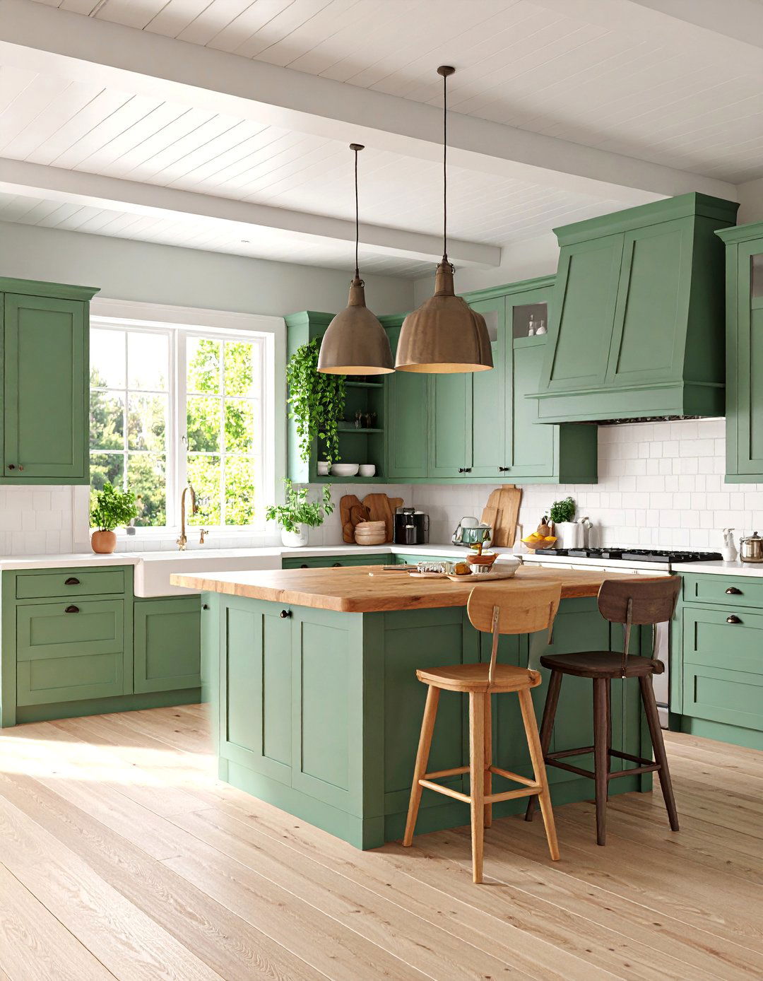 Sage Green Kitchen with Shaker Cabinets - 25 Sage Green Kitchen Ideas