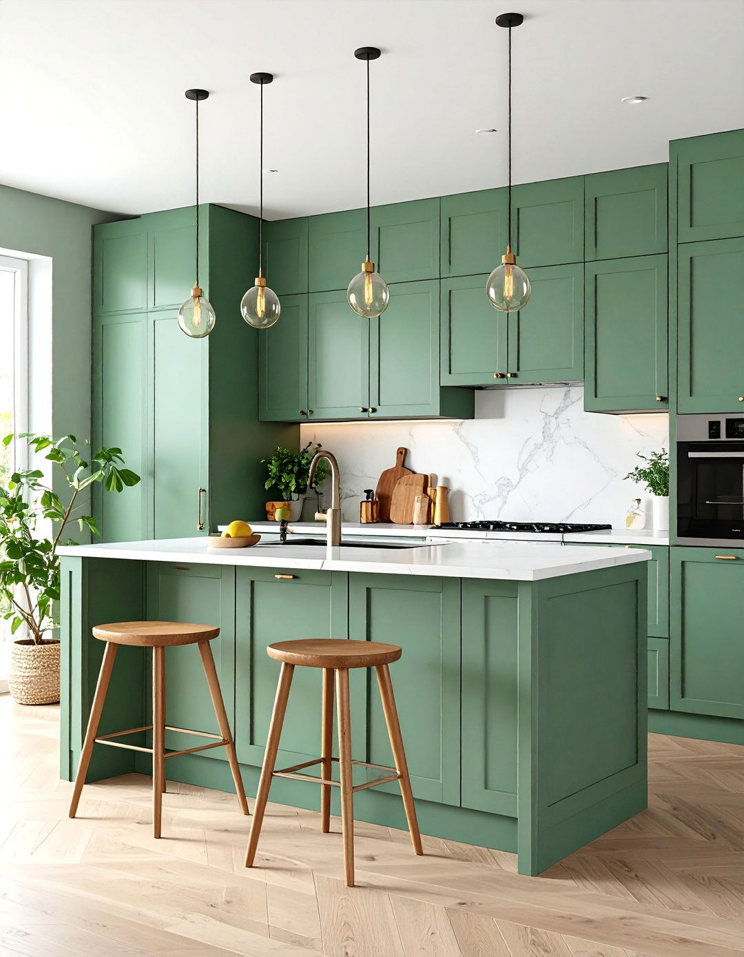 Sage Green Lower Cabinets with White Upper Cabinets - 25 Rustic Sage Green Kitchen Cabinets