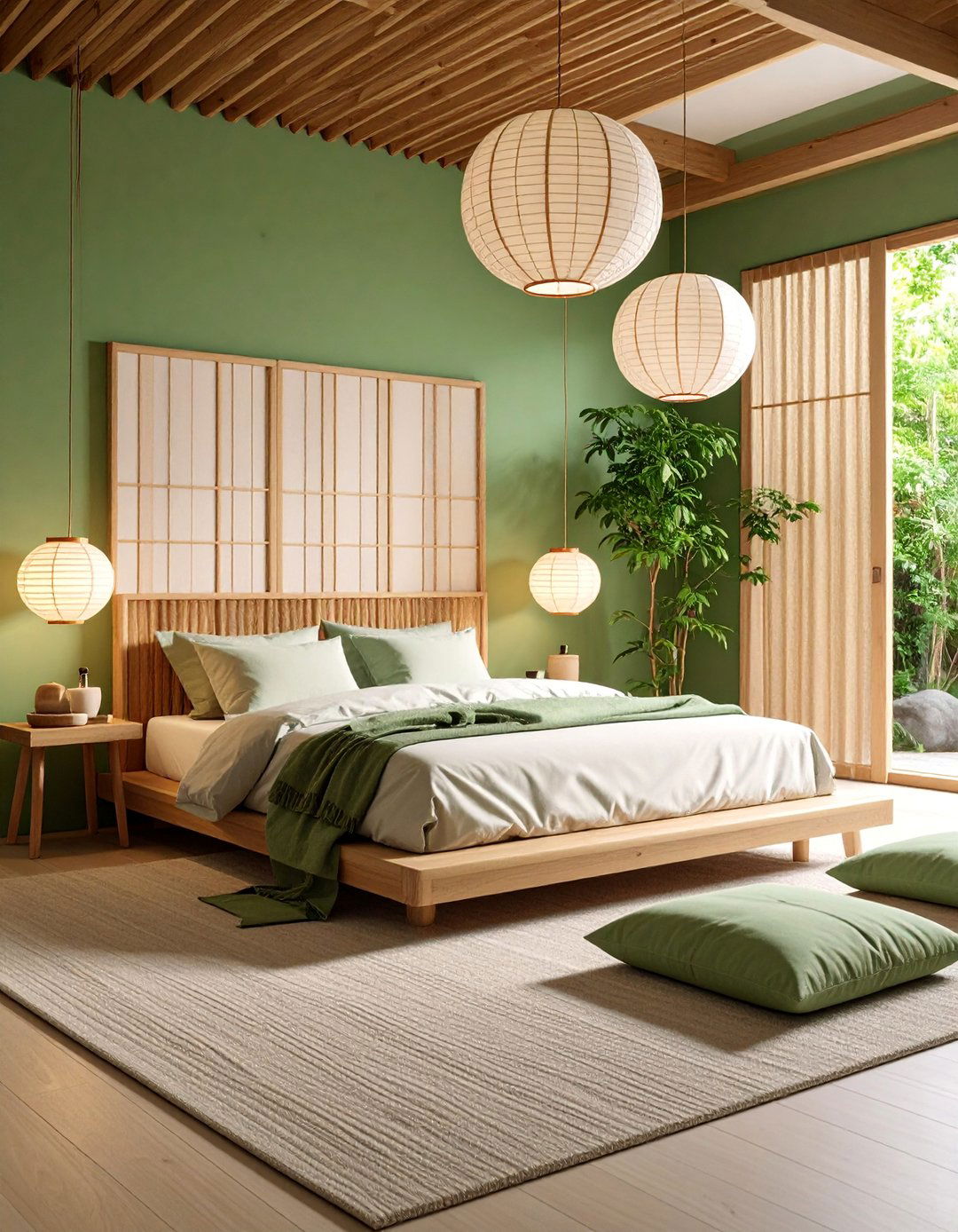 Sage Green Minimalist Zen - 25 blue and green bedroom ideas