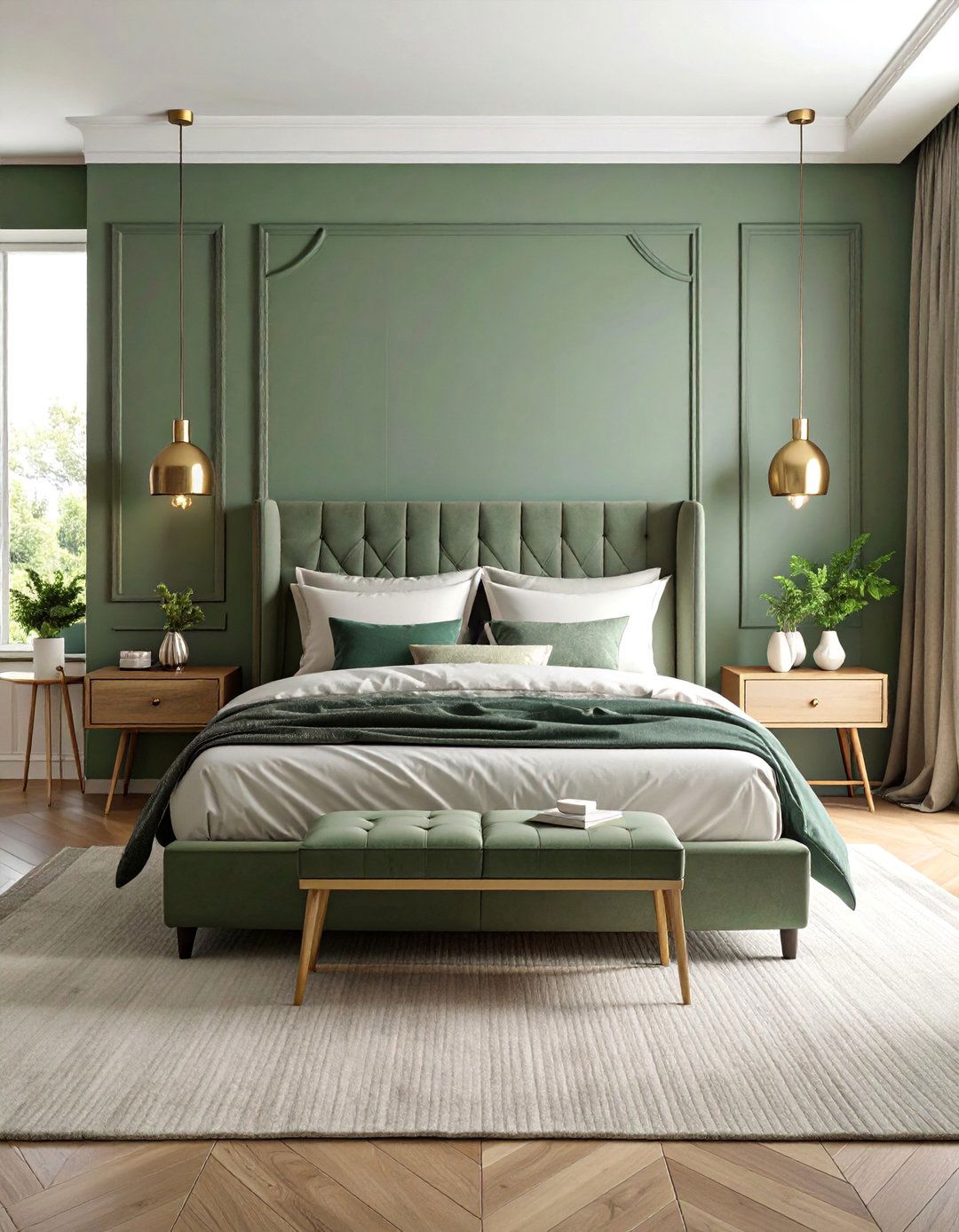 Sage Green Modern Moody - 25 Dark Bedroom Ideas