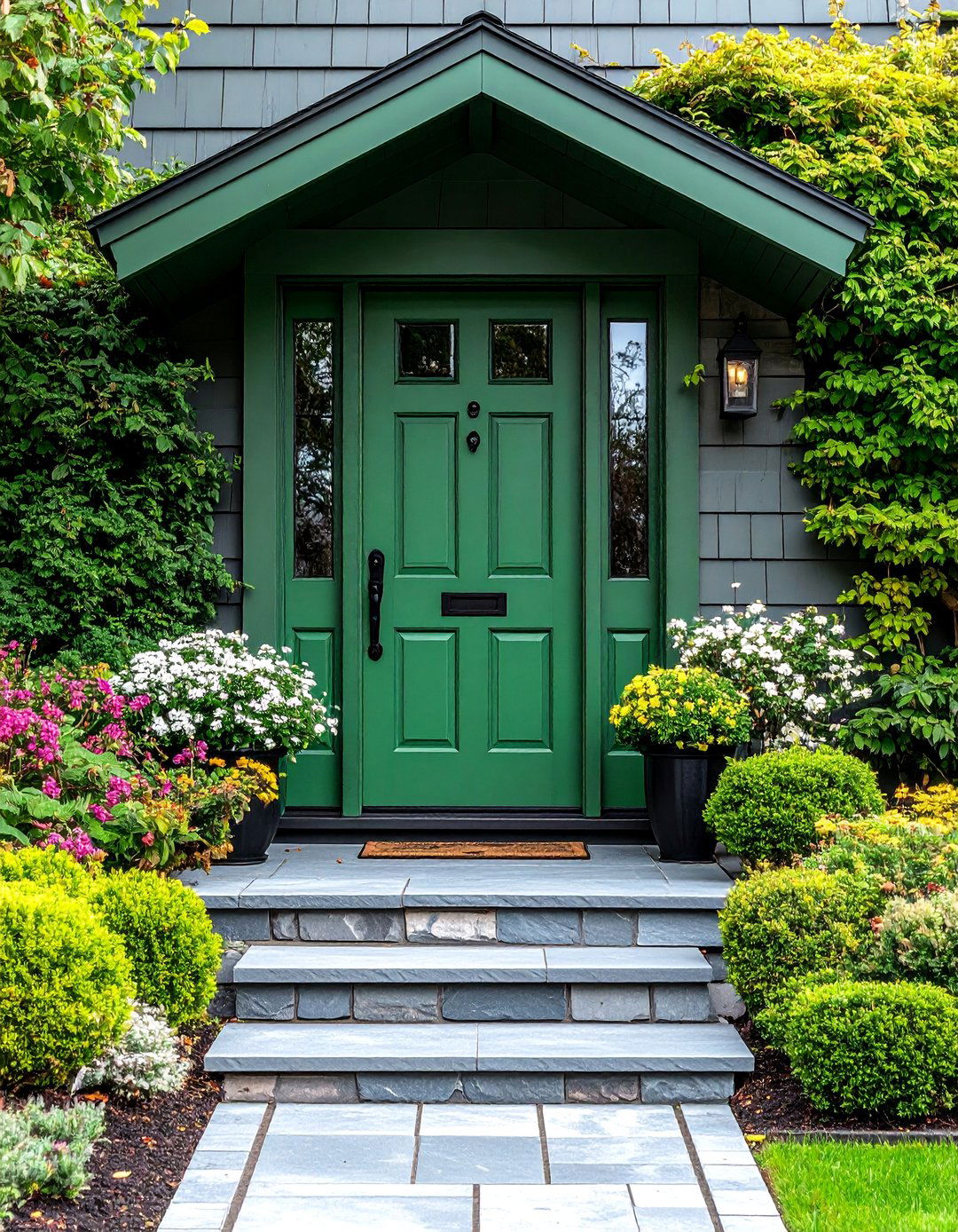 Sage Green Natural Harmony Door - 25 Cedar Front Door Colors Ideas