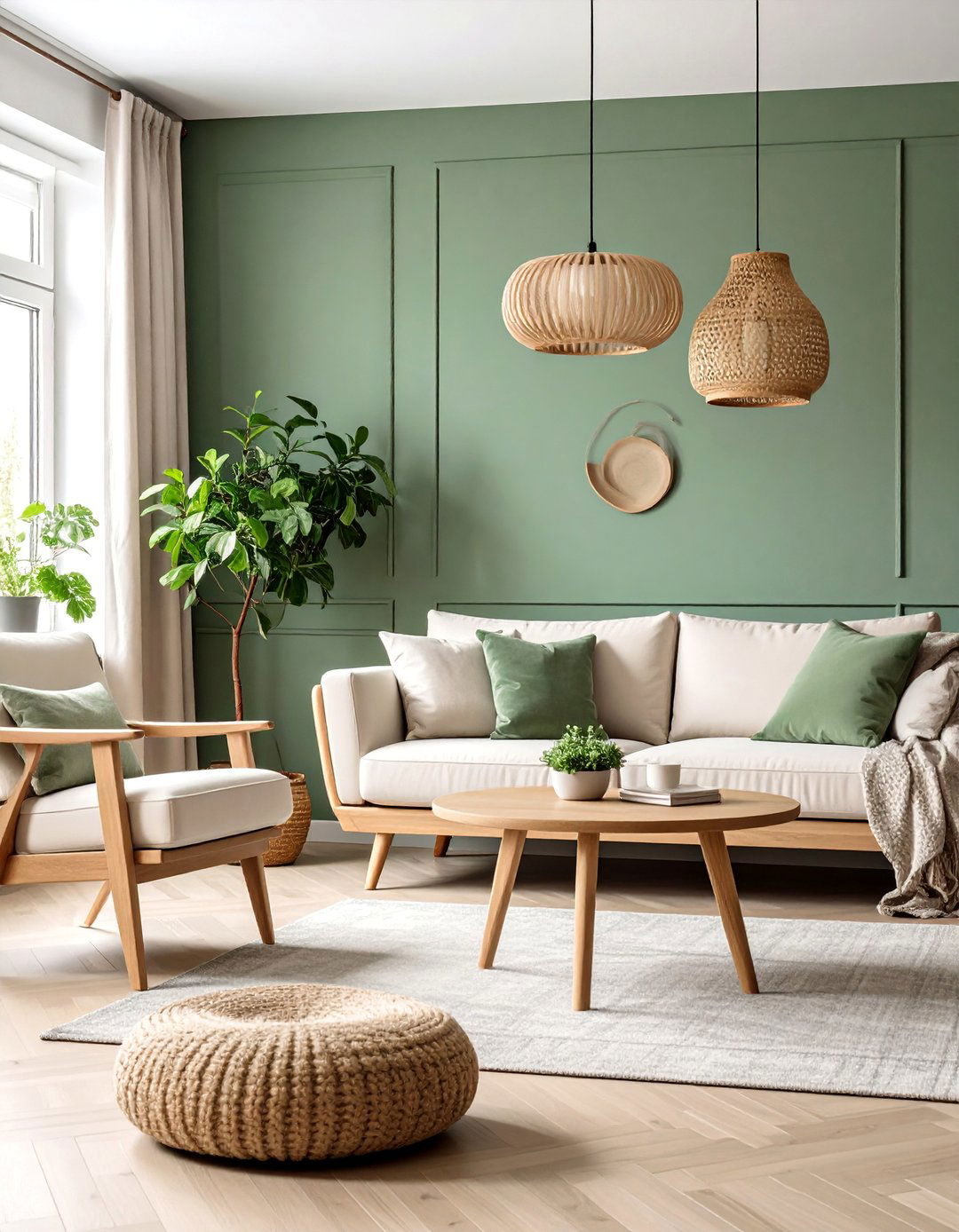 Sage Green Scandinavian Living Room - 25 Sage Green Living Room Ideas